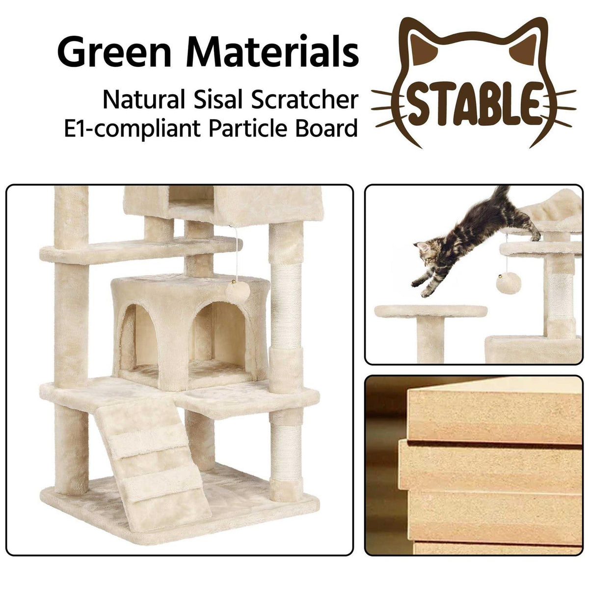 Plush Cat Tree with 2 Condos U28272