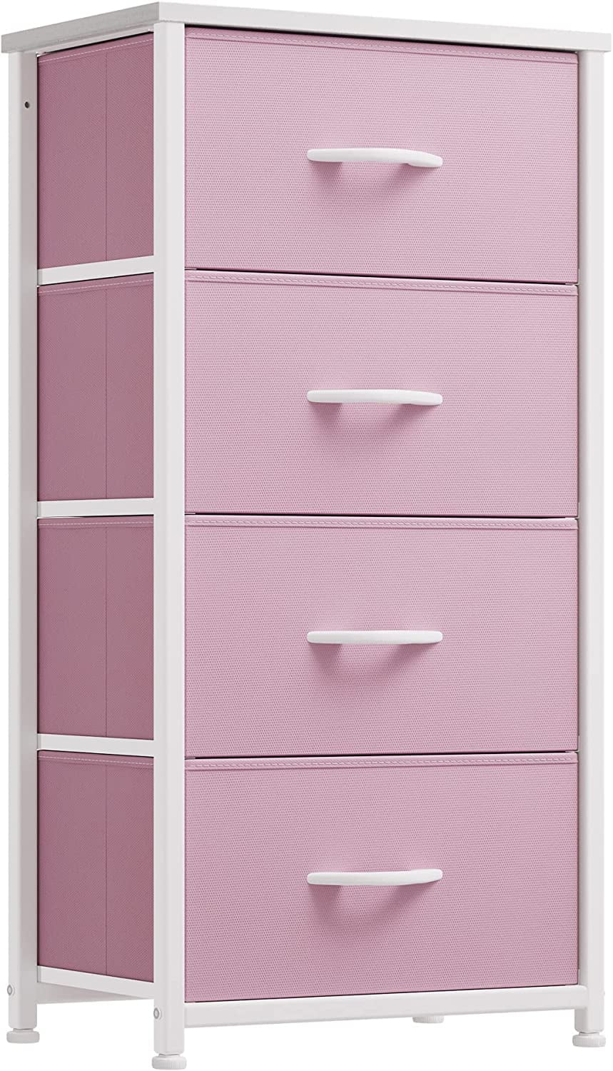 Pink 4 Drawer Fabric Dresser Q501997