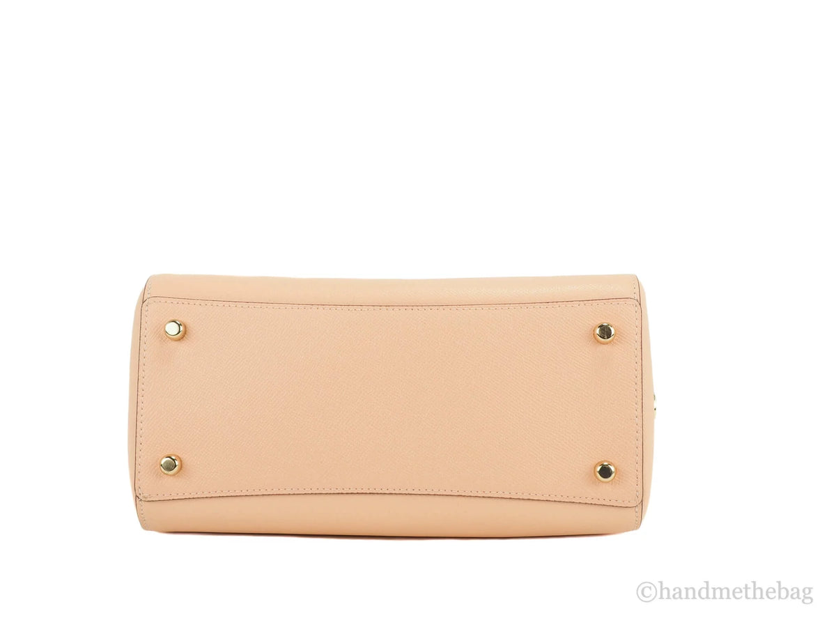 Faded Blush Grain Leather Medium Satchel Crossbody Handbag N1062