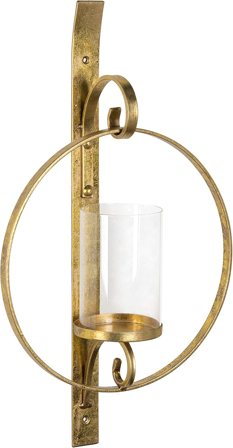 Gold Pack of 2 Metal Wall Candle Holder Sconce K97272
