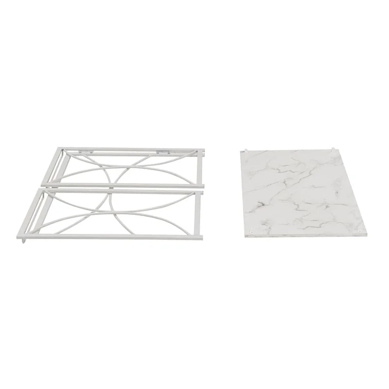 White Faux Marble Folding Desk E396822