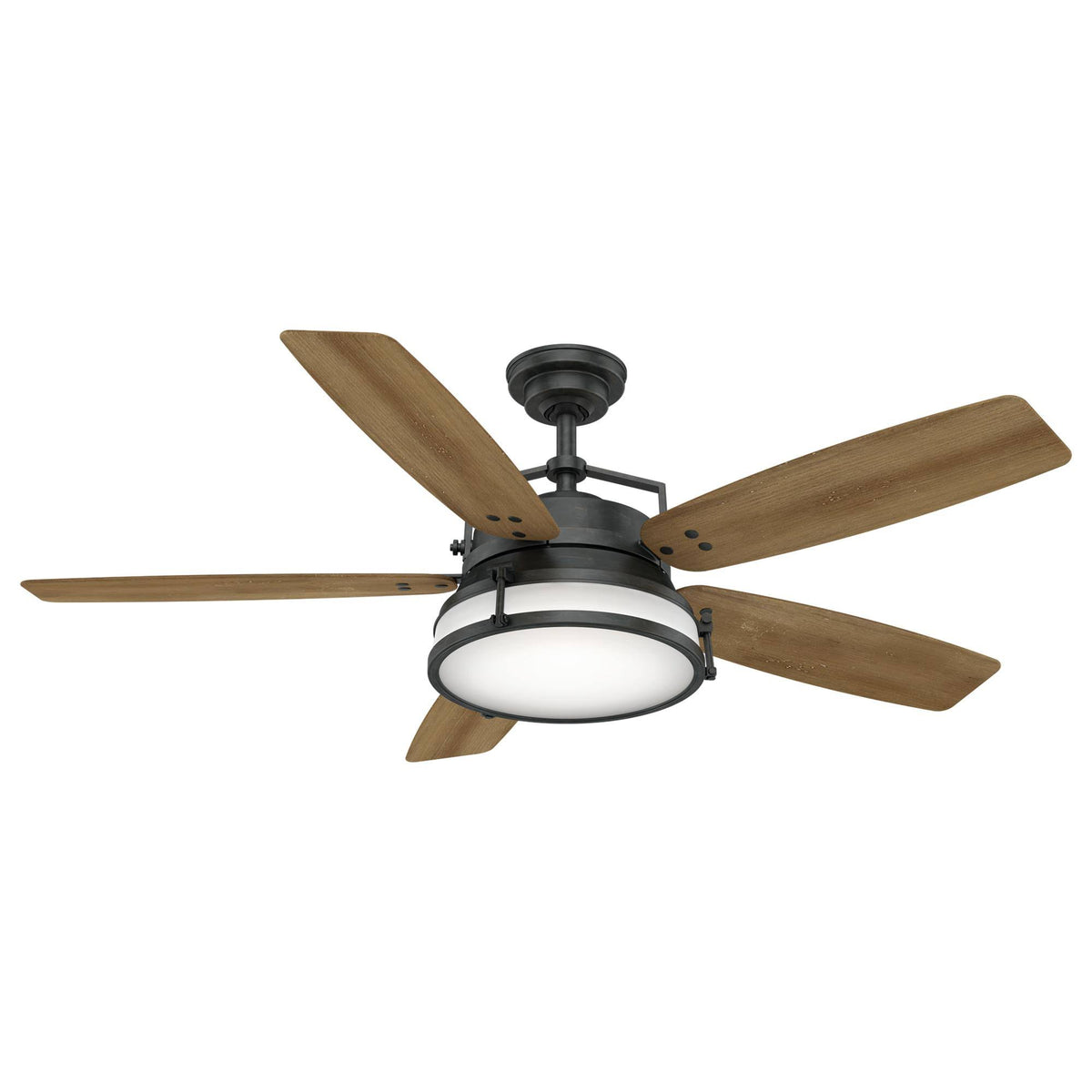 56x22 Aged Steel Ceiling Fan with Light with Wall Control Y635