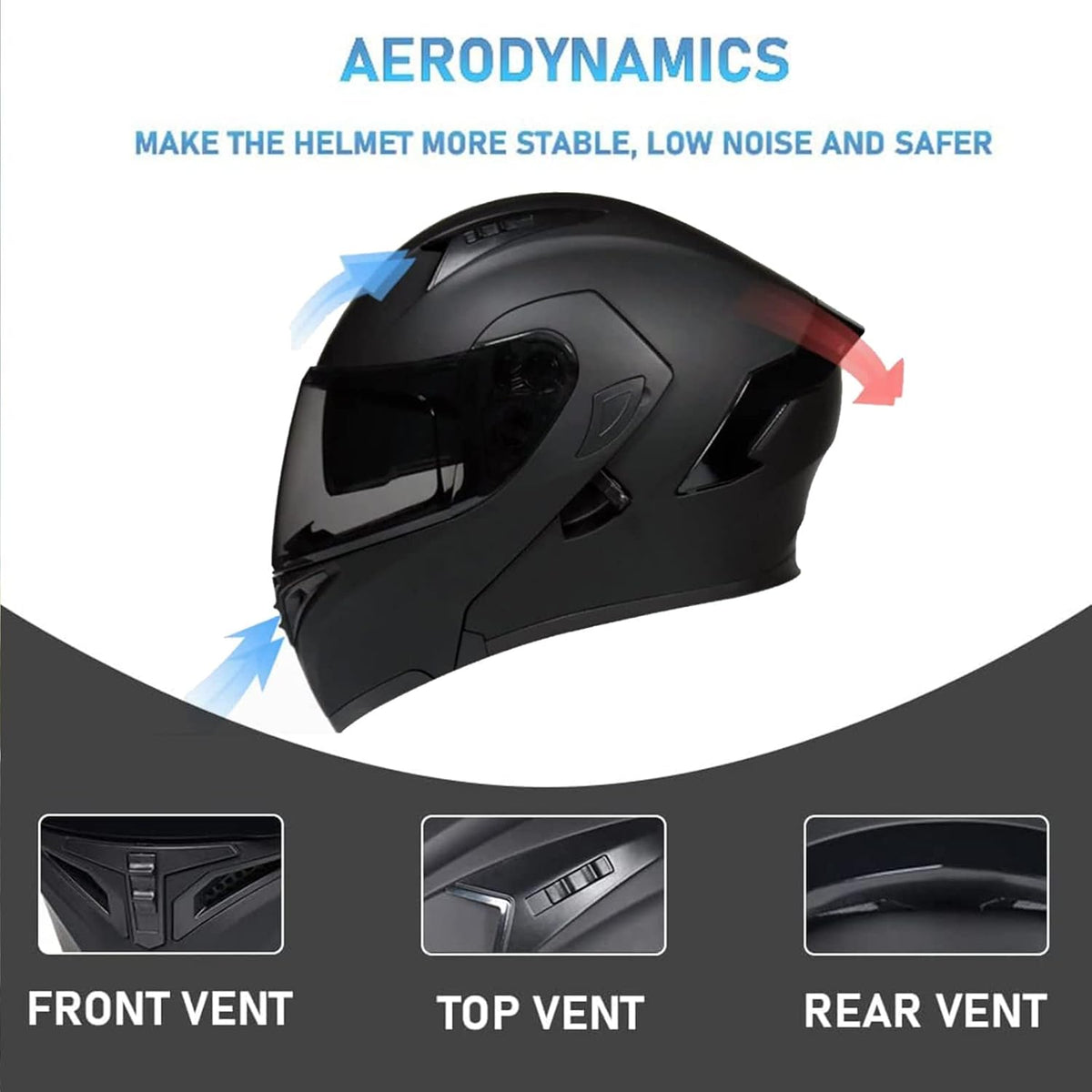 Full Face Flip Up Modular Dual Visor Motorcycle Helmet T452