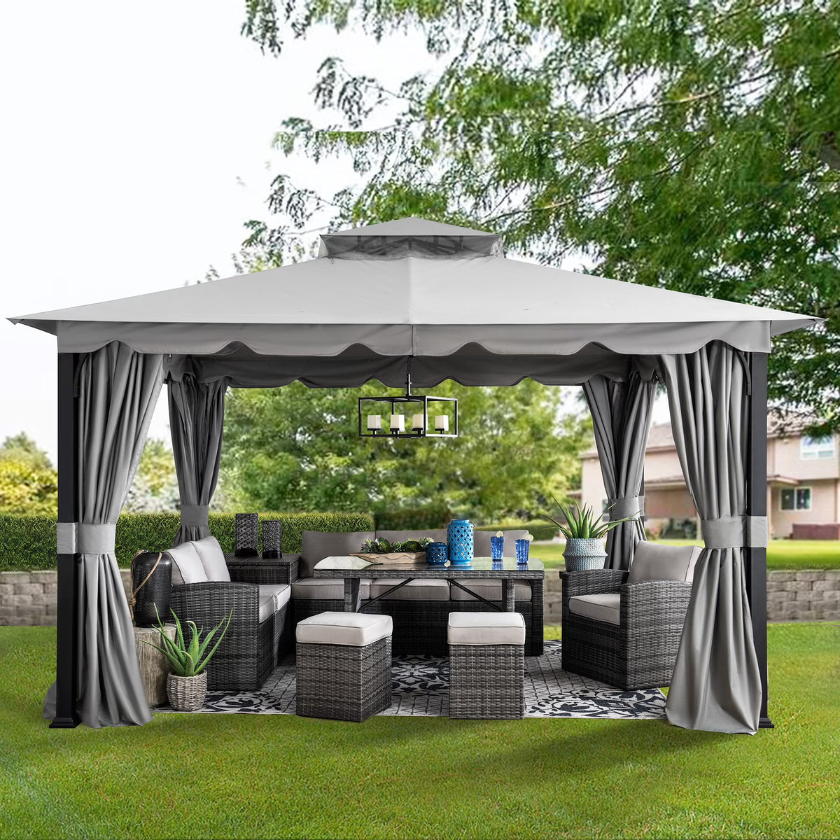 Gray Steel Gazebo H8798