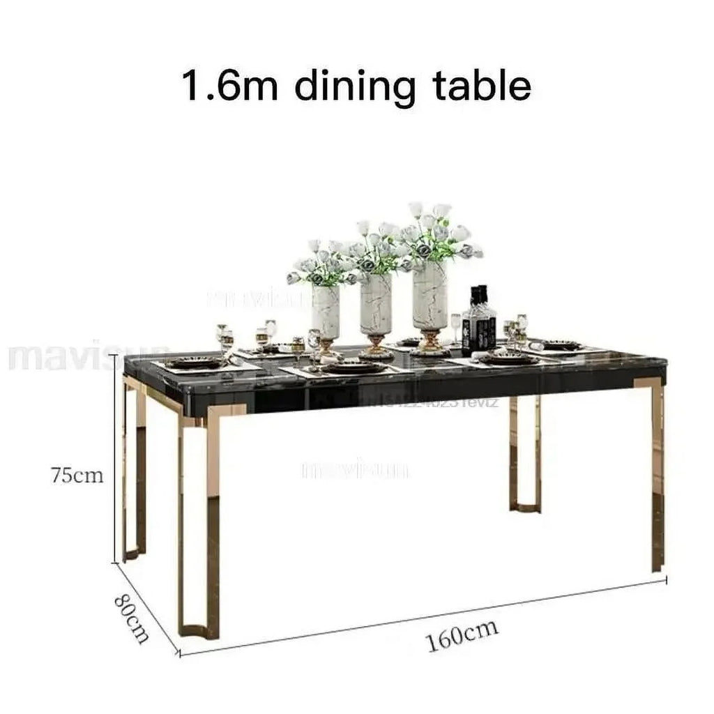 Rectangular Stainless Steel Dining Table B749