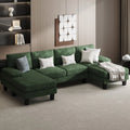Gray Chenille 4 Seat Sectional Sofa with Chaise Q376