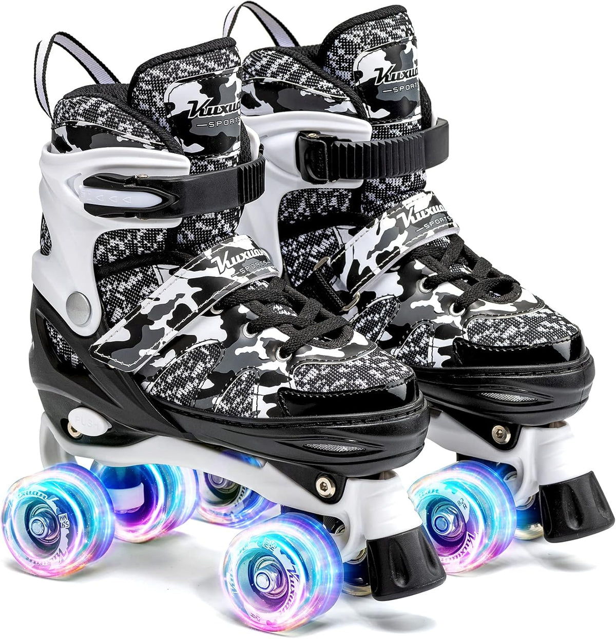 Camo Adjustable Roller Skates with Light up Wheels P450378