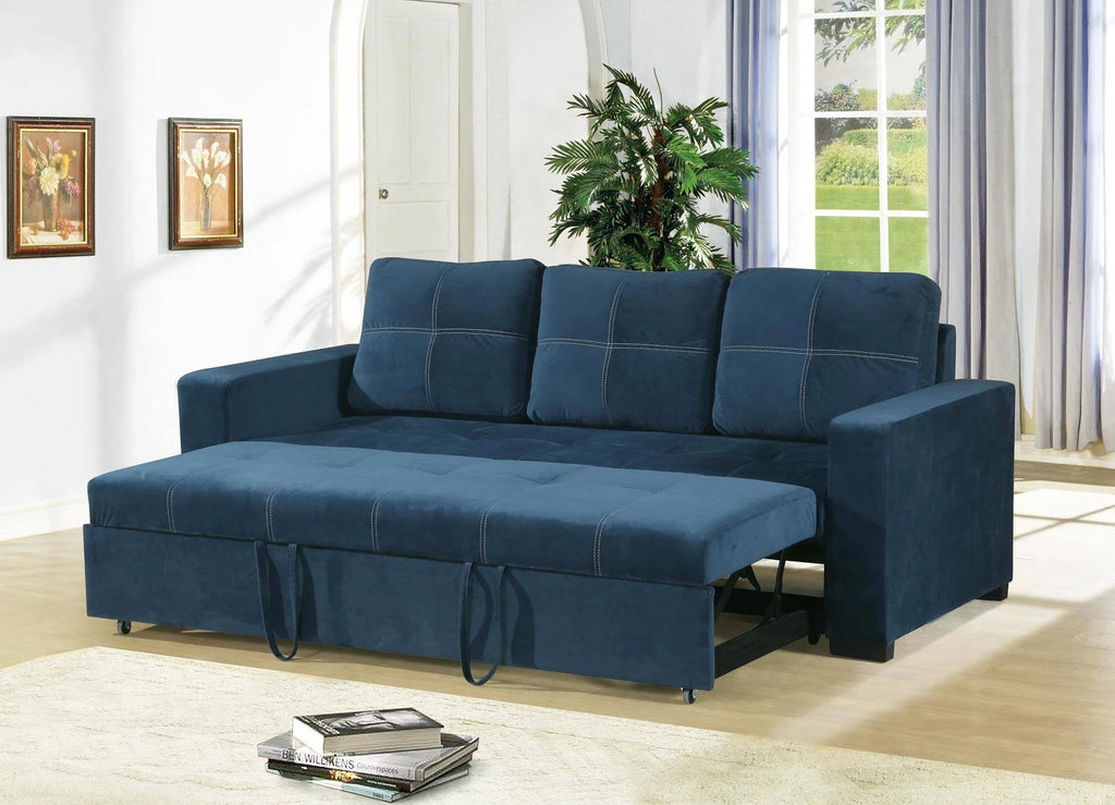 Blue Fabric Sofa Bed V7486