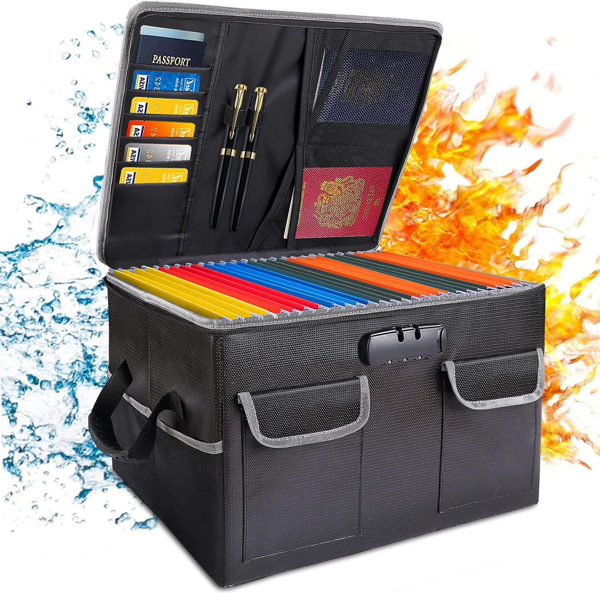 Collapsible File Box with Lock J347643