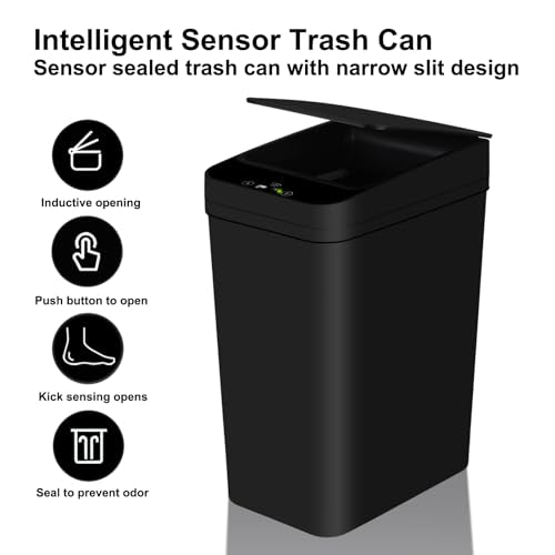 White 5 Gallon Automatic Motion Sensor Trash Can G6938