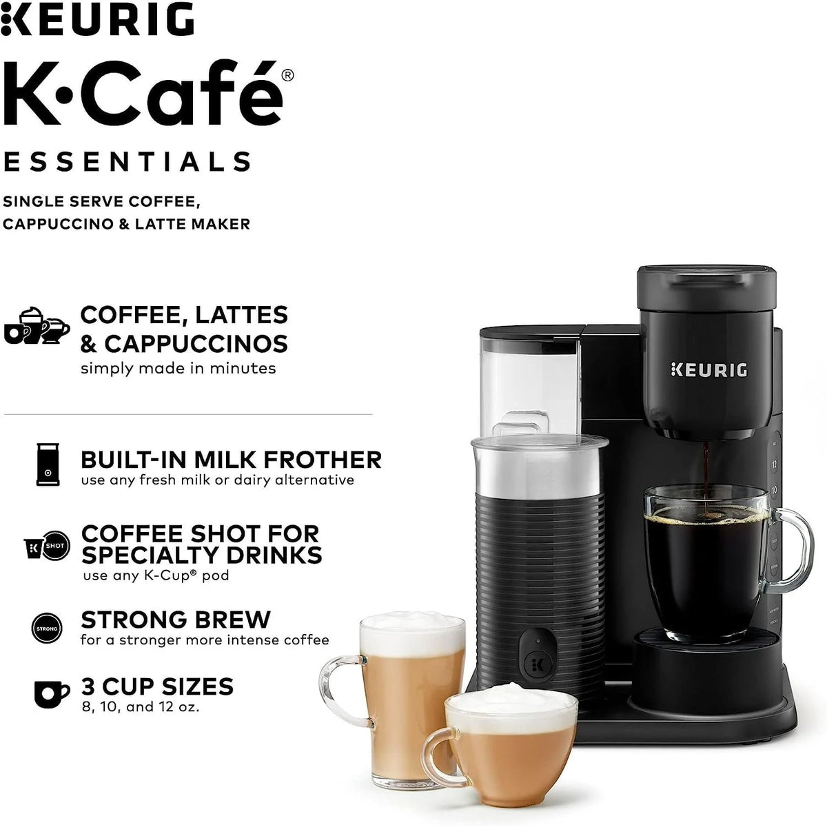 Black Single Serve Coffee Latte and Cappuccino Maker K6652