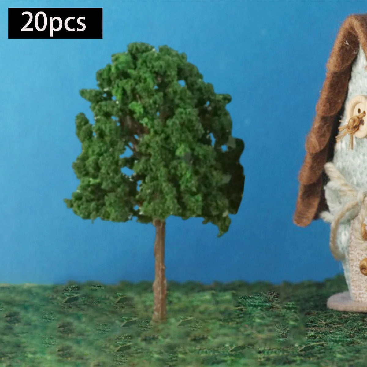 20 Pieces 2.95 inch Dark Green Miniature Trees for Diorama I7487