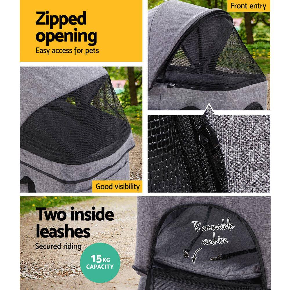 Black 3 in 1 Foldable Pet Stroller L2502