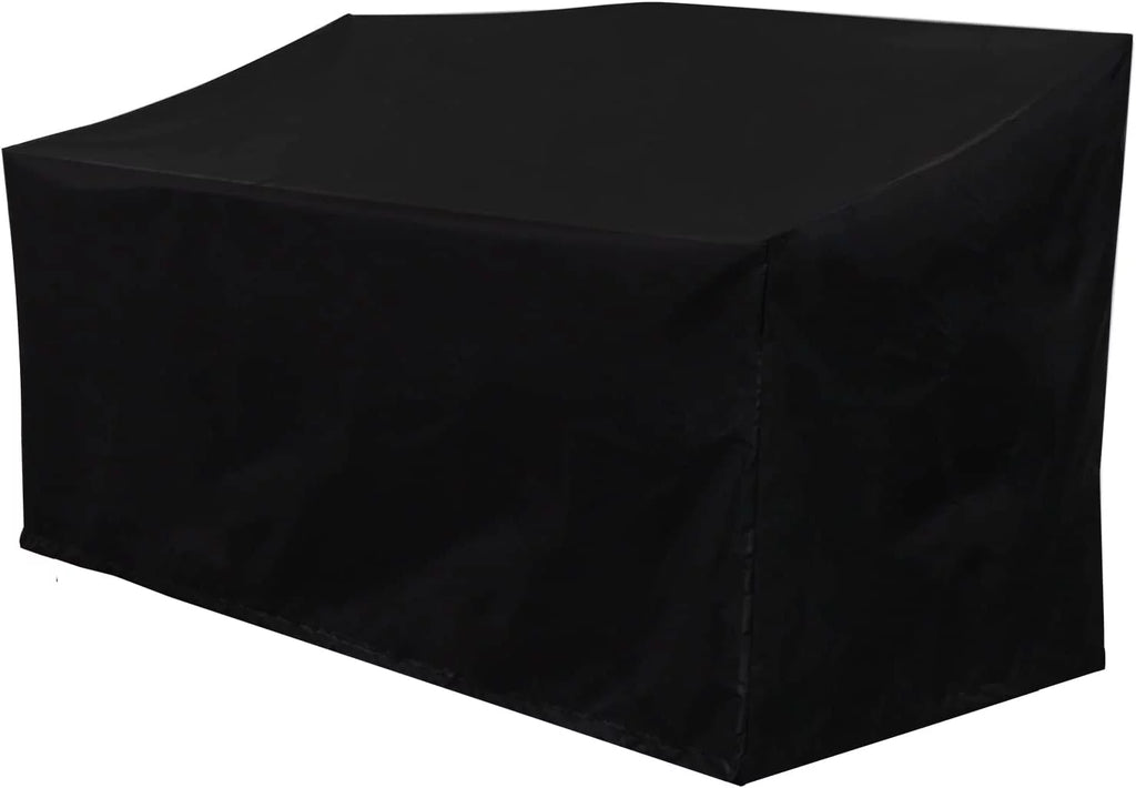 Black Outdoor Bench with Pullout Middle Table Q44424