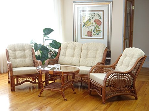 Natural Rattan Wicker Armchair with Cushion R955