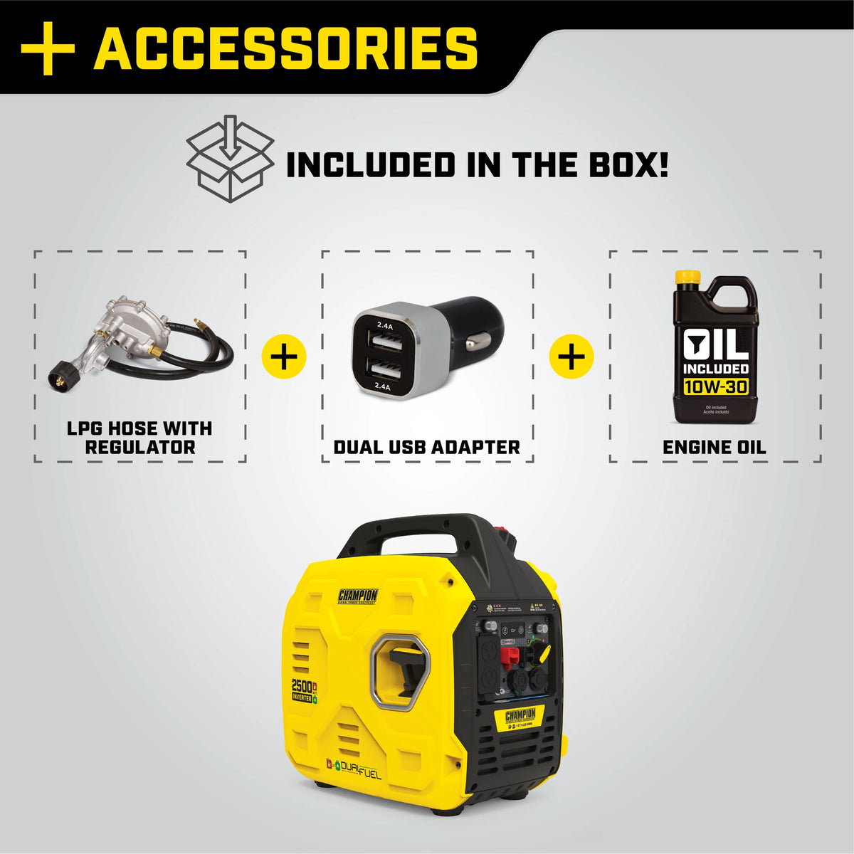 2500-Watt Dual Fuel Portable Inverter Generator P79153