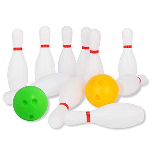 Kids Toy Bowling Set with 10 Pins & 2 Balls X97308