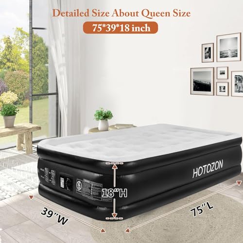 Twin Air Mattress with Built-in Pump, 18" Foldable Blue Air Bed G745247