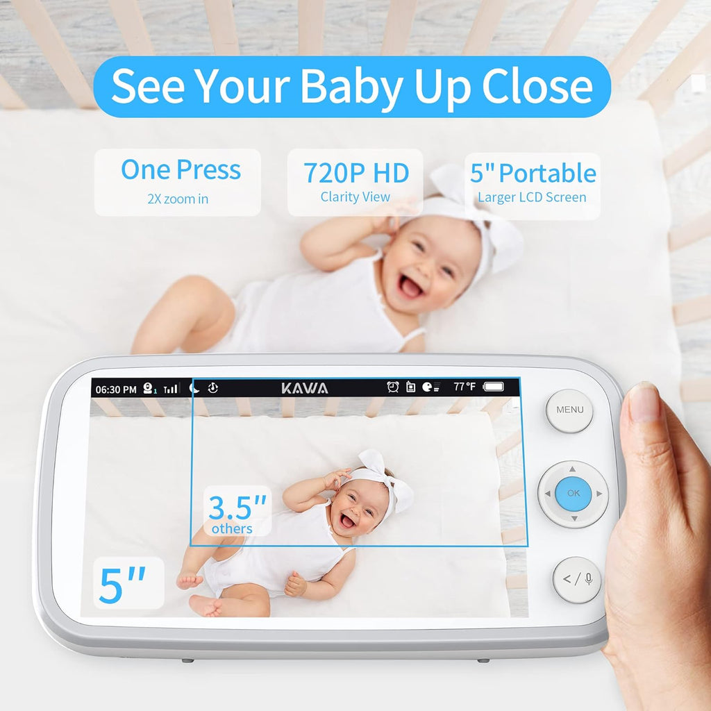 5 720P HD Video Baby Monitor with Night Vision and 2-Way Audio Q116