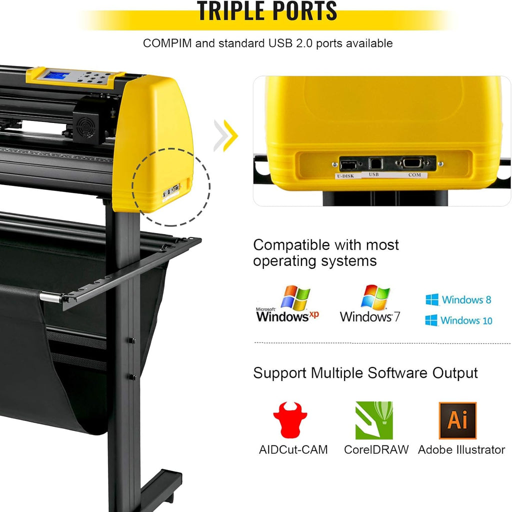 Vinyl Cutter Machine, 34 in Plotter with Floor Stand L797694