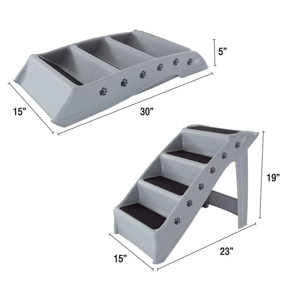 Gray 4 Step Pet Stairs V531150