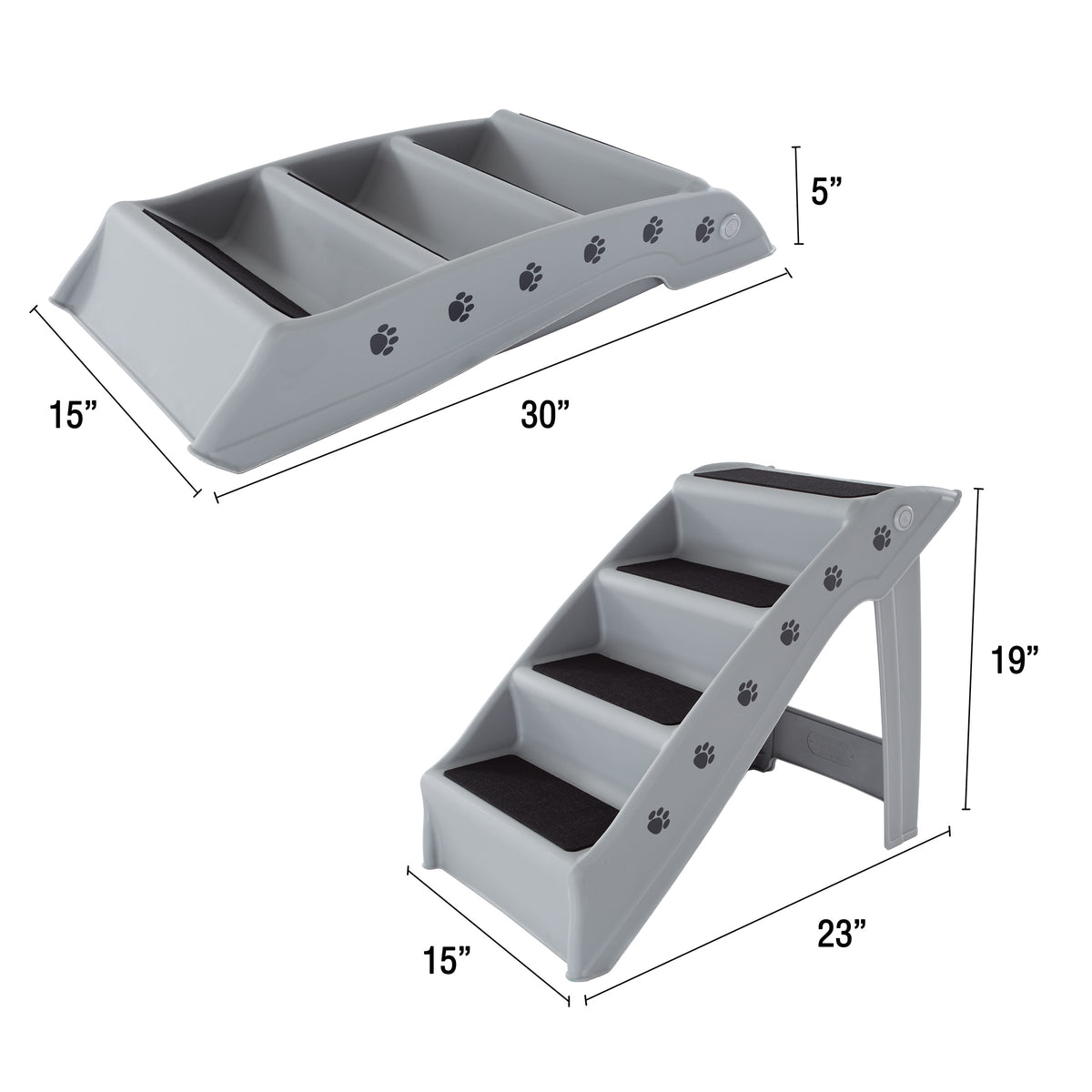 Gray 4 Step Pet Stairs V531150