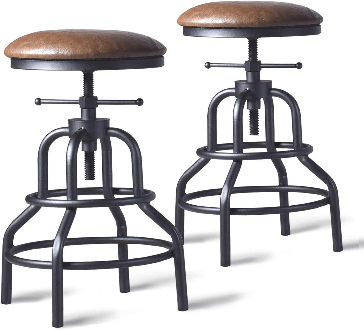 Adjustable Swivel Metal Bar Stool Set of 2 W4507