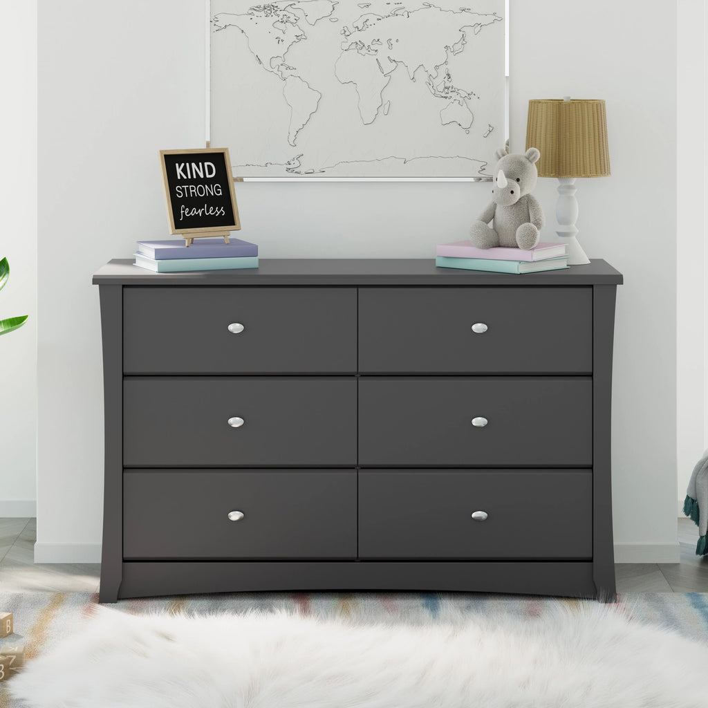 White 6 Drawer Double Dresser R66756