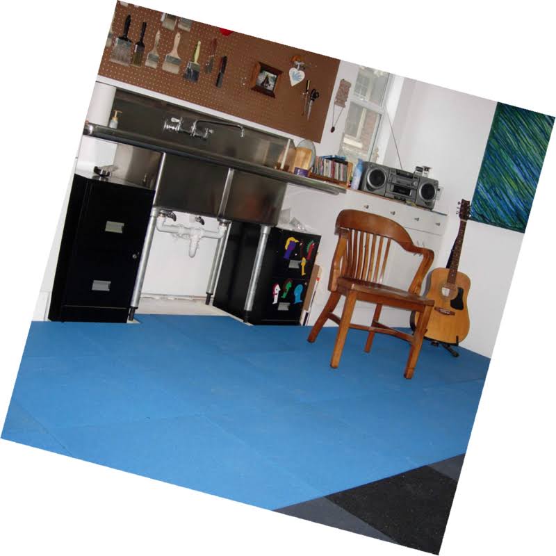 Green 3 Pack Interlocking Rubber Flooring Tiles A133