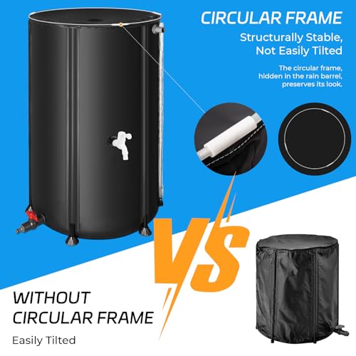 Portable Water Storage Tank Rain Barrel with Filter and Overflow Kit I6389