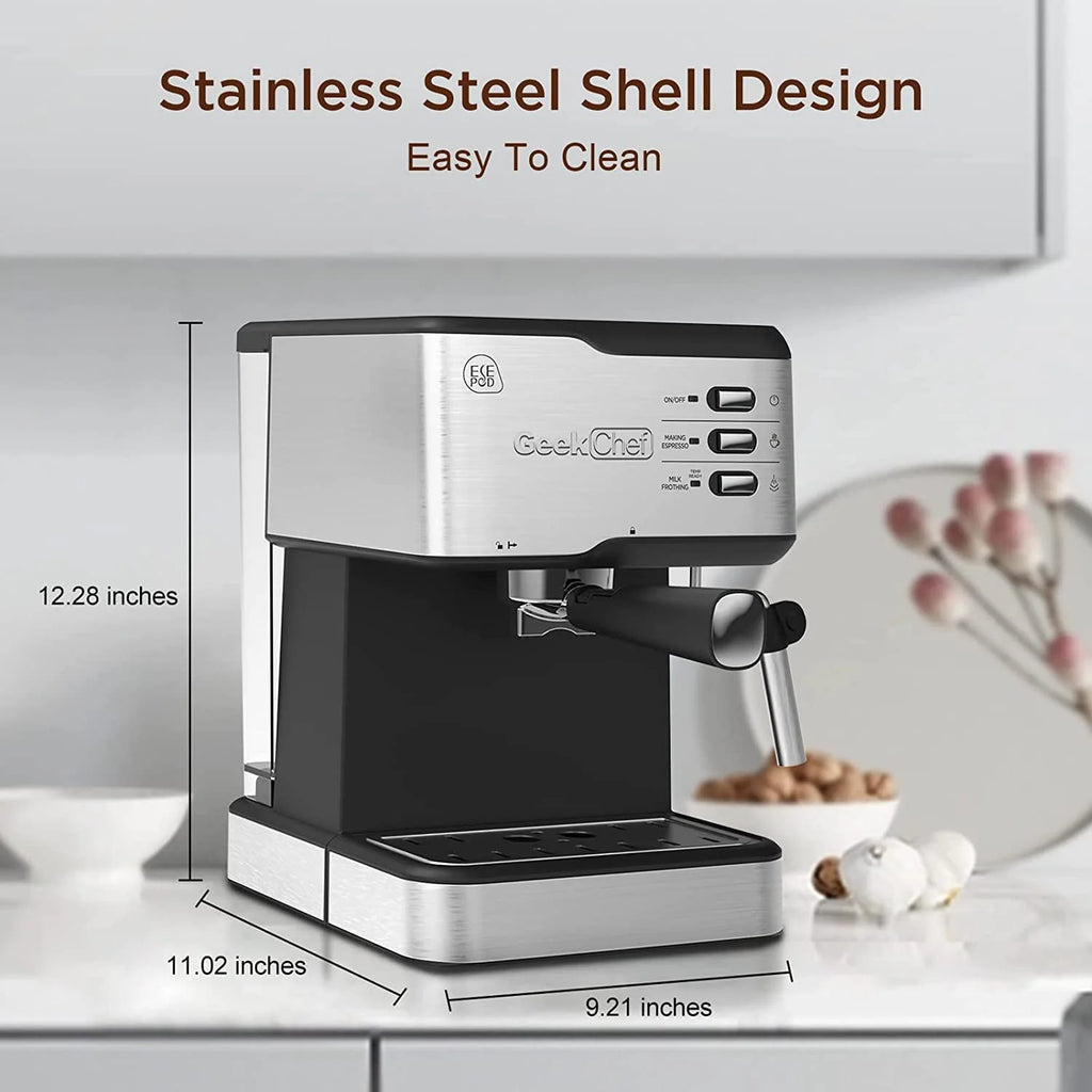 20 Bar Espresso Machine with Milk Frother Steam Wand Q6555