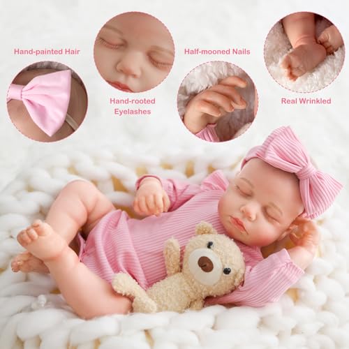 18 Inch Sleeping Baby Doll with Magnetic Pacifier D72105