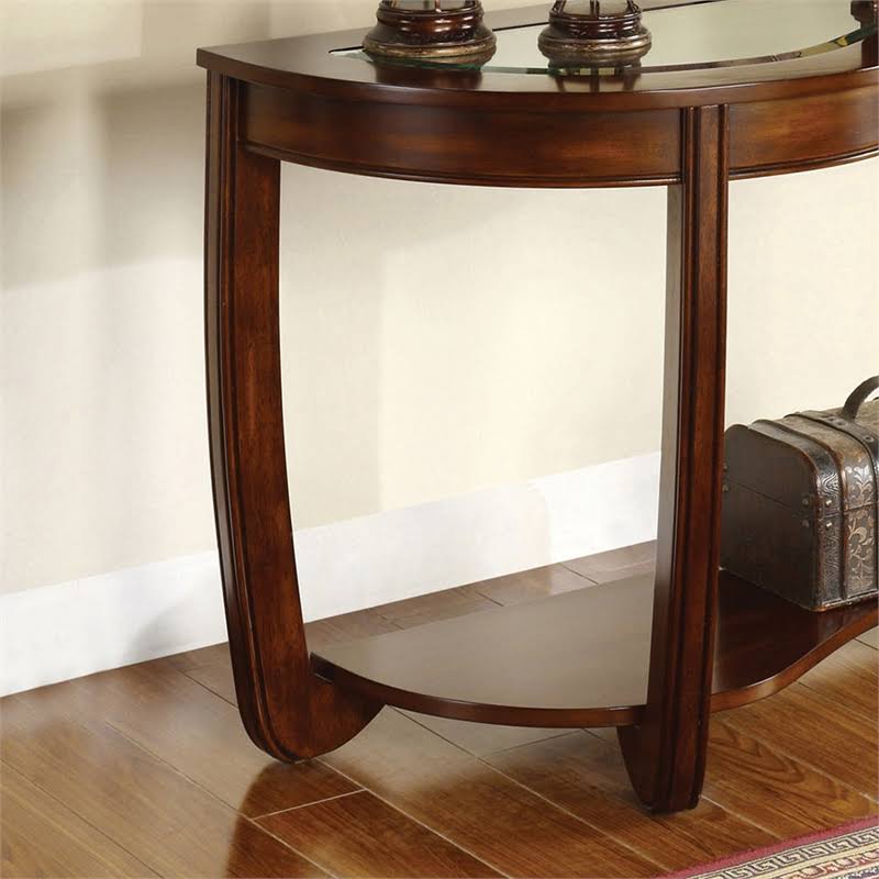 Dark Cherry Curved Console Table B53012