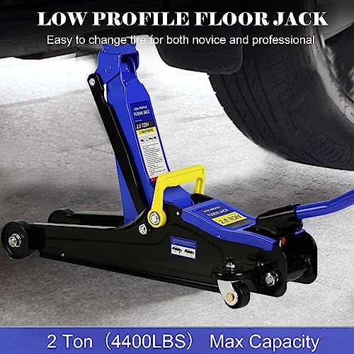 Blue Steel Low Profile Hydraulic Floor Jack, 2 Ton Capacity P11875