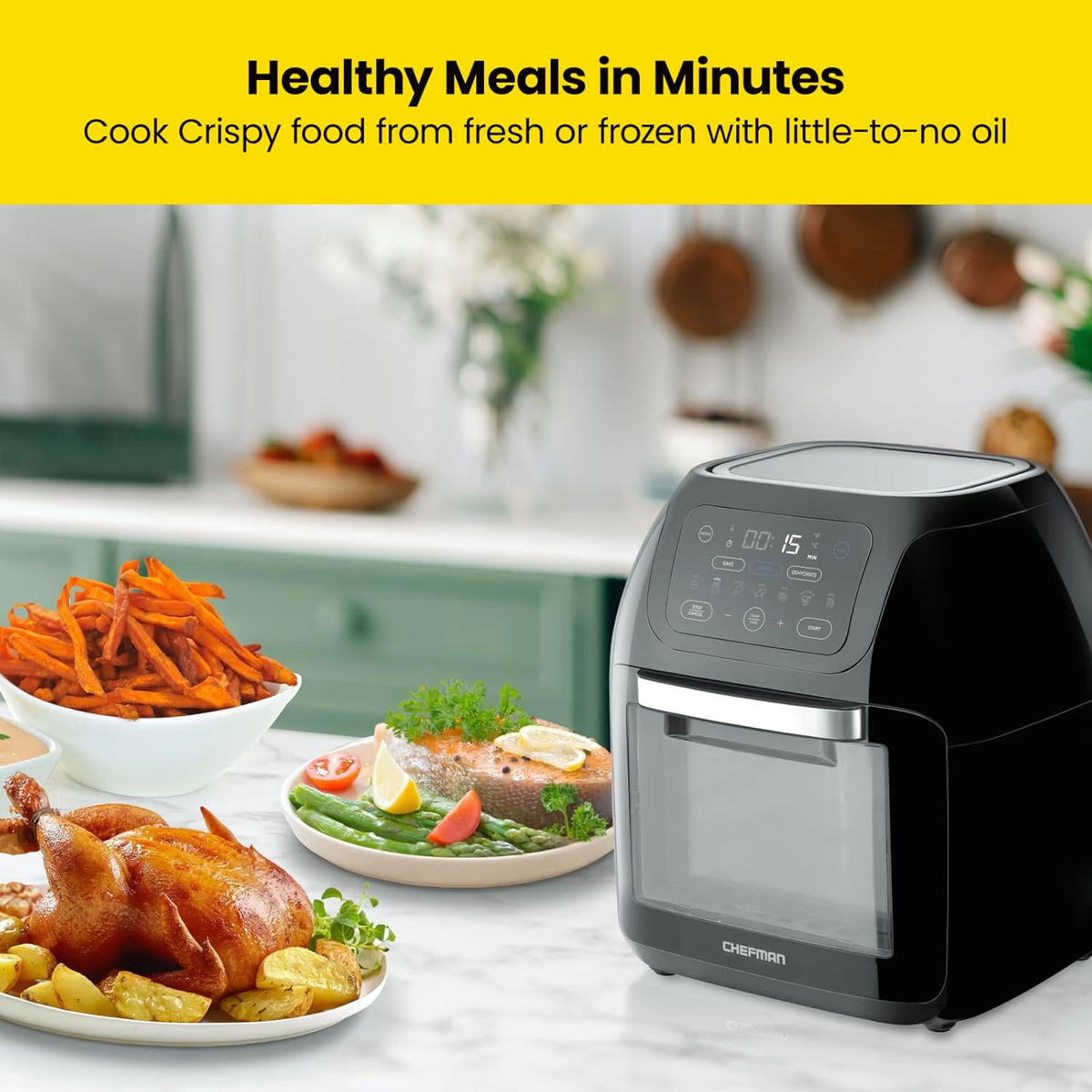 10L 3.6Qt Air Fryer with Rotisserie Dehydrator T8999