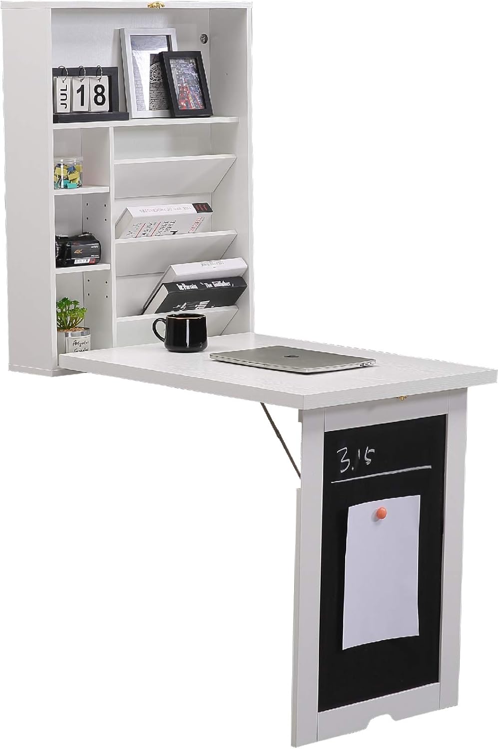 4 Tier Wall Mounted Folding Desk with Magnetic Board C91630