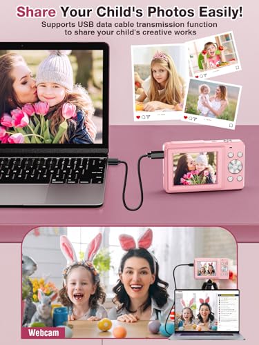 Pink 44MP 1080P Compact Digital Camera X872