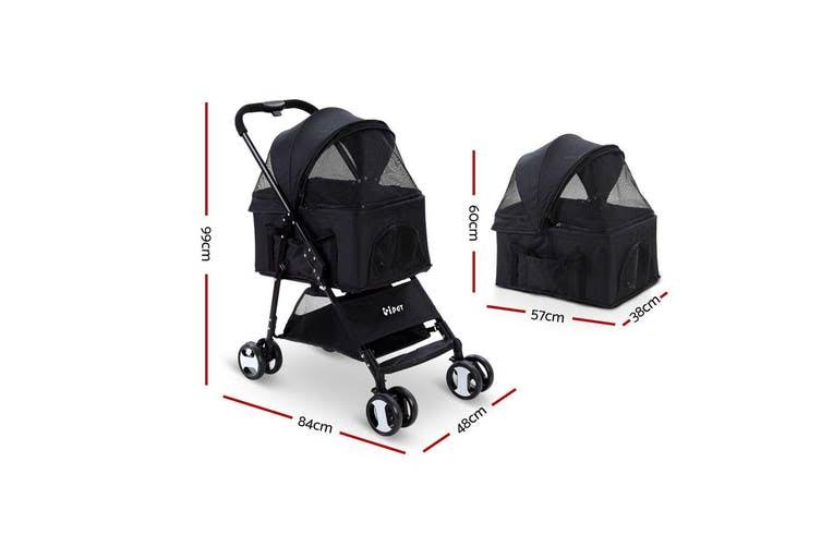 Black 3 in 1 Foldable Pet Stroller L2502