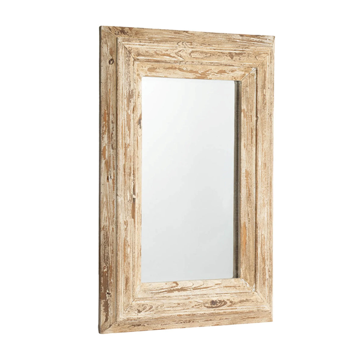 Distressed Finish Rectangular Wall Mirror N26996