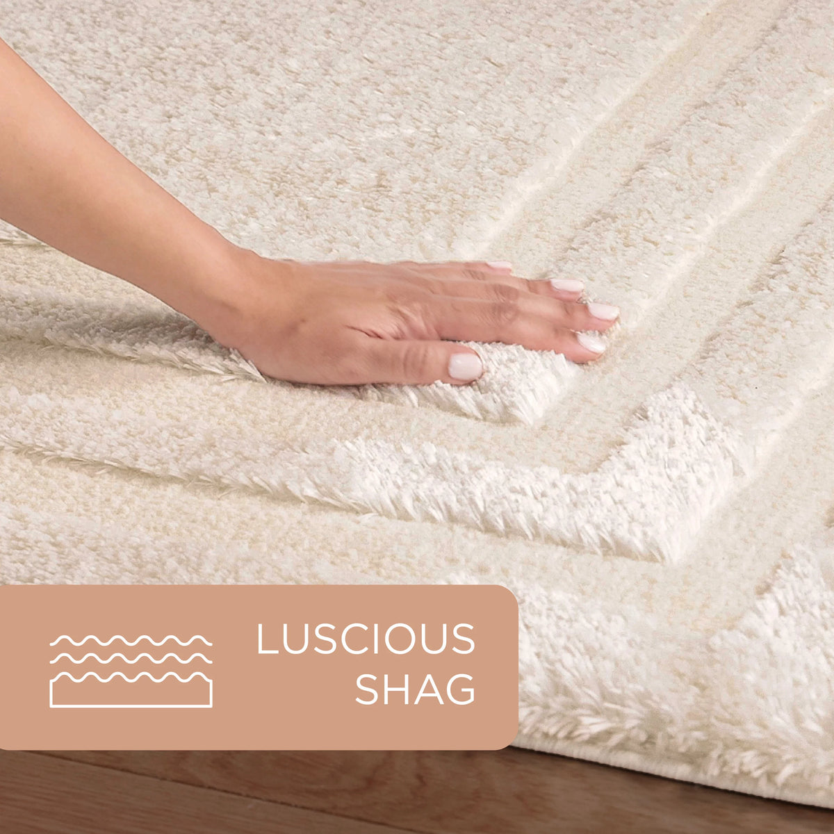 Beige Shag Area Rug 7'10"x10'2" T320166