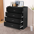 4 Drawer Black Wood Dresser D1381