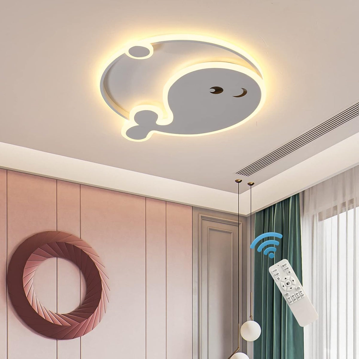 LED Ceiling Light Dimmable, 45W Flush Mount Ceiling Lamp with Remote P332