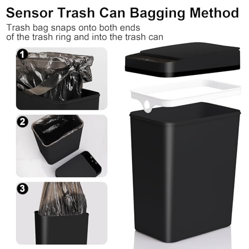 White 5 Gallon Automatic Motion Sensor Trash Can G6938