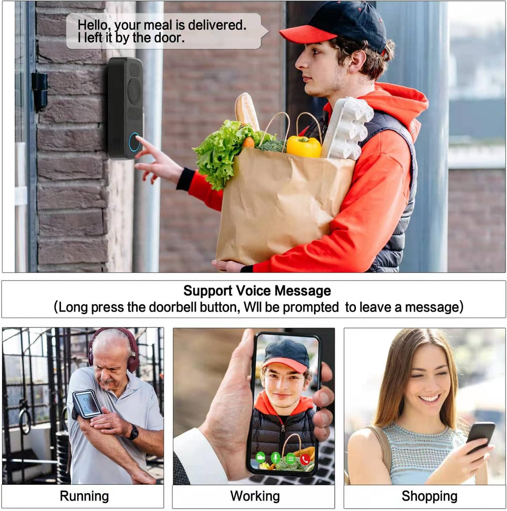 Wired Video Doorbell Camera 1080P HD 140° View Q581985