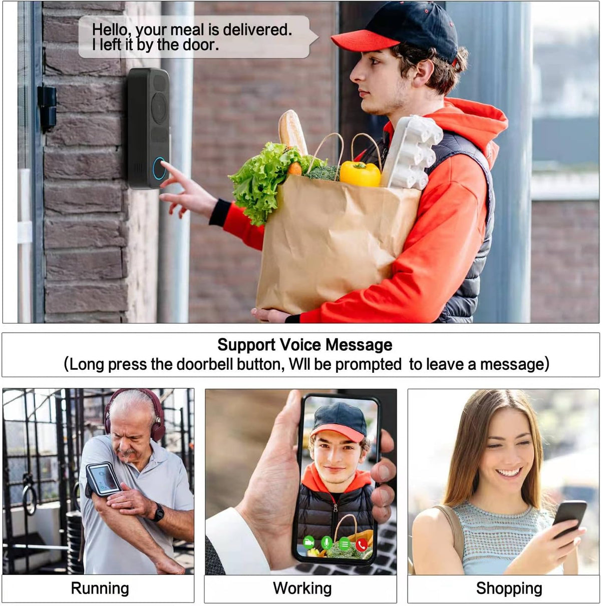 Wired Video Doorbell Camera 1080P HD 140° View Q581985