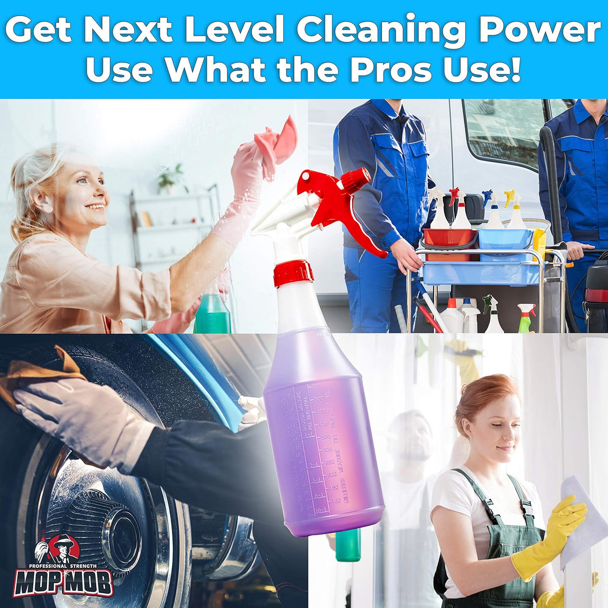 24 oz Bottle 10 Pack Heavy-Duty Industrial Sprayer with Nozzle E832026