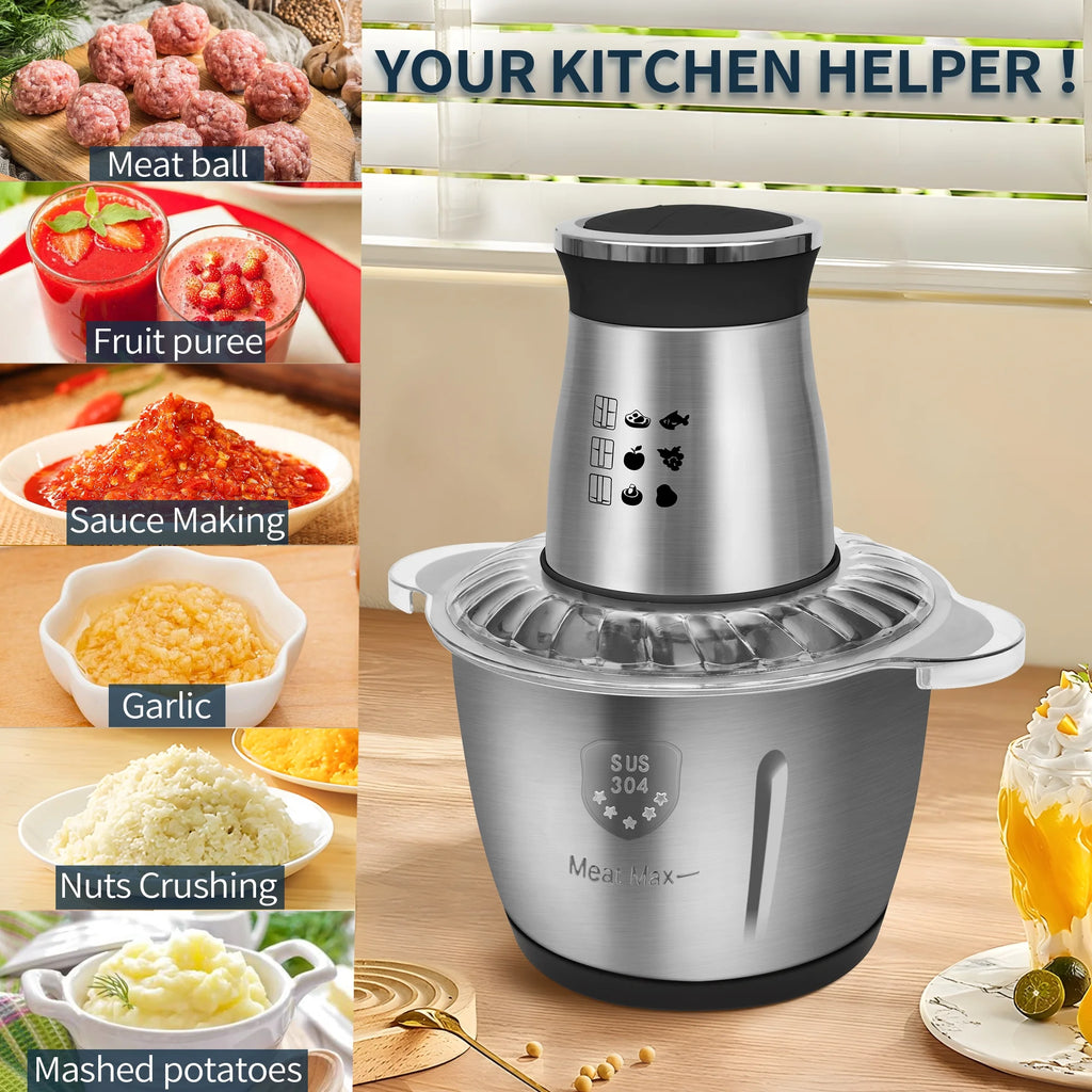 3L Stainless Steel Electric Food Chopper 300W J686