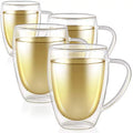 Set of 4 Double Wall Glass Tea Cups Q26443