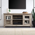 Electric Fireplace TV Stand for TVs up to 55 Inch with Storage Shelves & Cabinets A81957