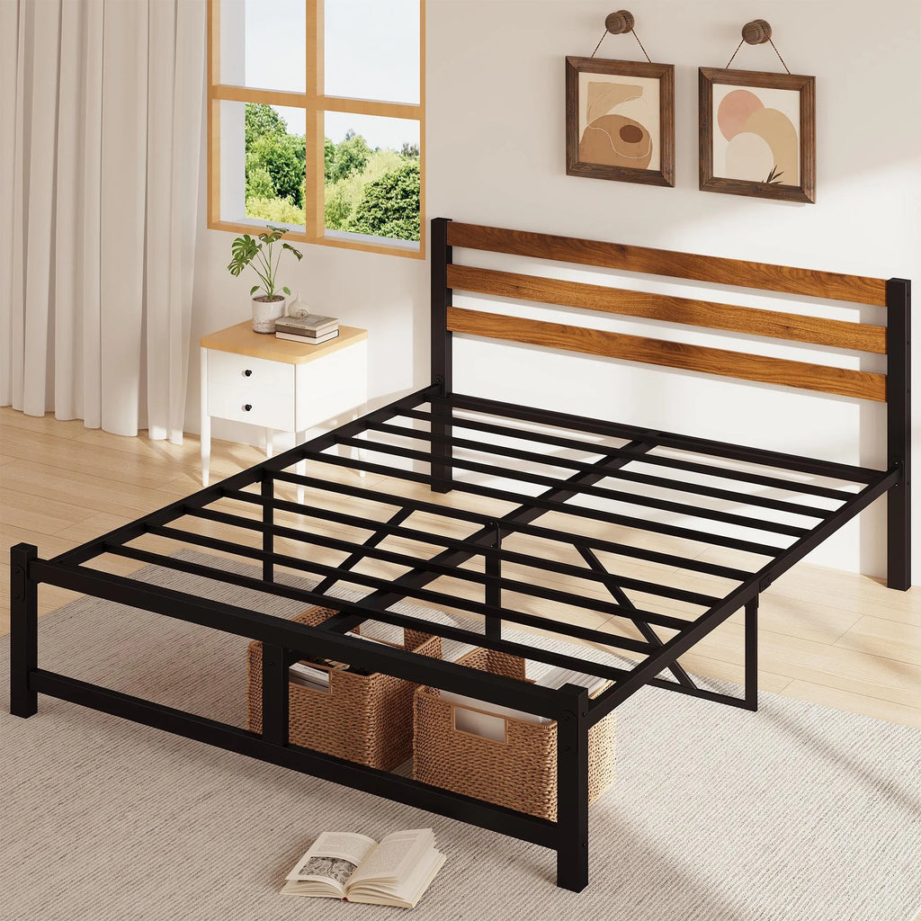 Queen Platform Bed Frame with Headboard X881882